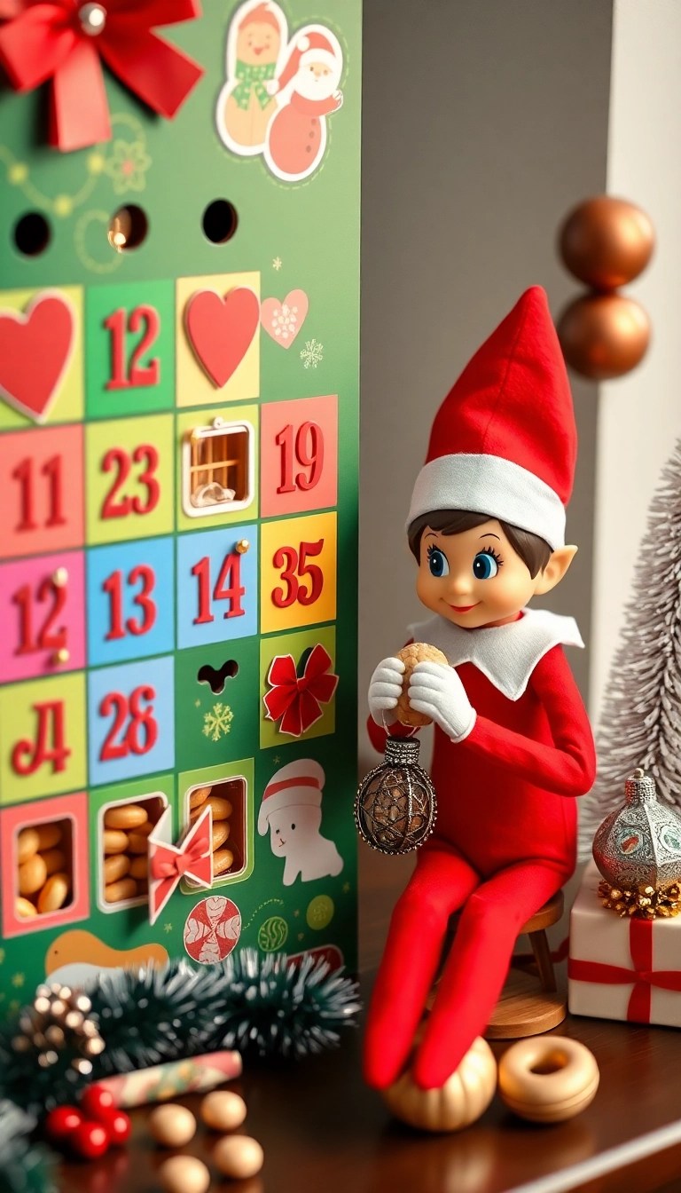 10 Last-Minute Elf on the Shelf Ideas That Will Save Your Christmas Spirit! - 10. Elf with a Countdown Calendar