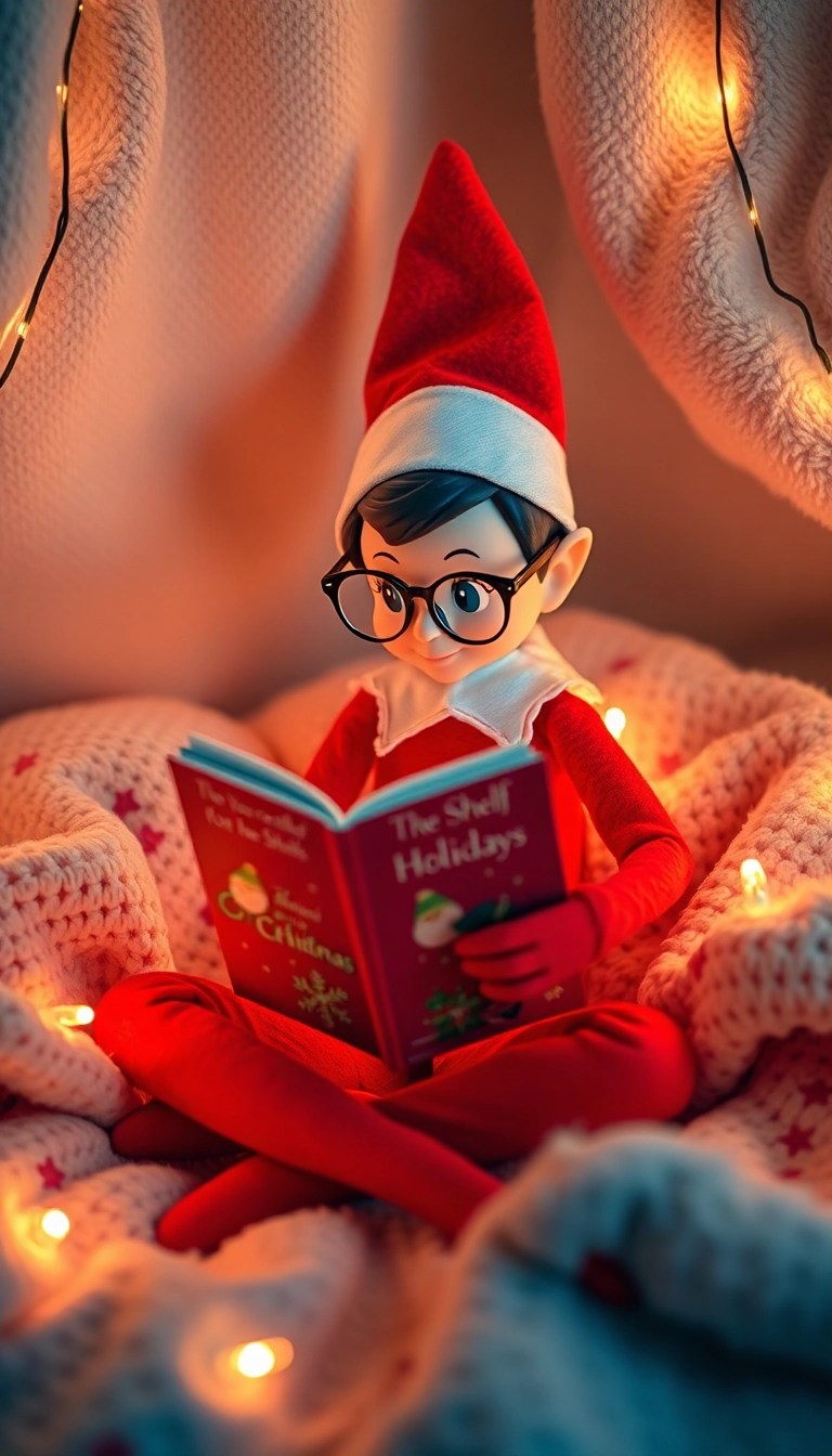 10 Last-Minute Elf on the Shelf Ideas That Will Save Your Christmas Spirit! - 5. Elf Reading a Book