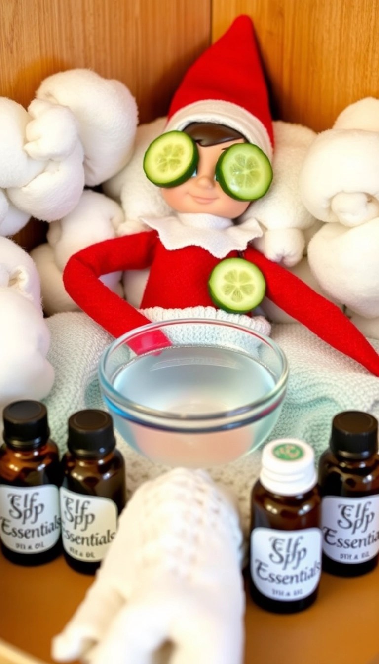 10 Last-Minute Elf on the Shelf Ideas That Will Save Your Holiday Spirit! - 2. Elf's Spa Day