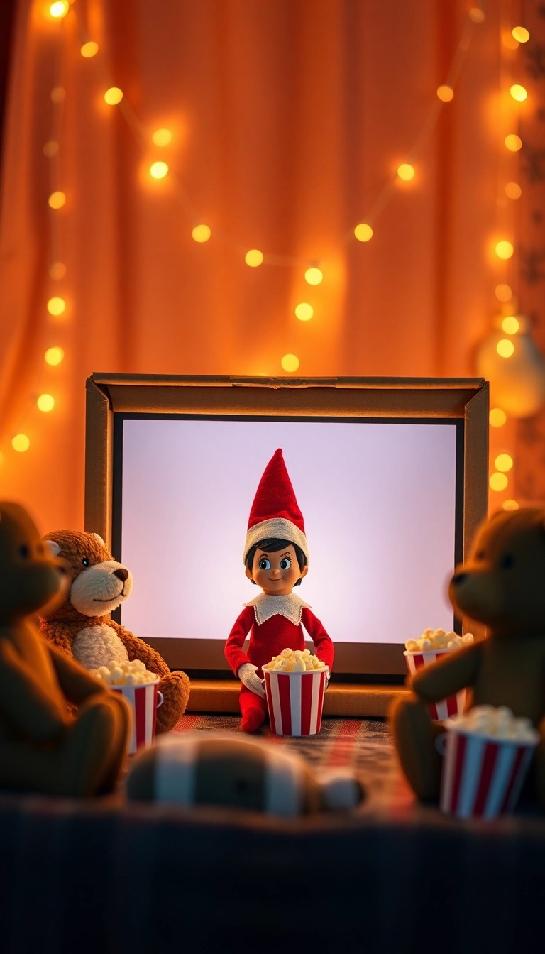 10 Last-Minute Elf on the Shelf Ideas That Will Save Your Holiday Spirit! - 5. Elf's Movie Night