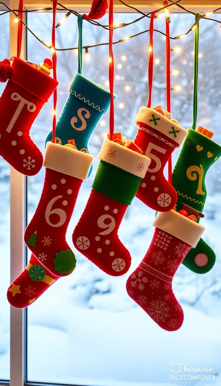 10 Unique DIY Advent Calendars That'll Make Your Countdown to Christmas Unforgettable! - 2. Felt Stocking Advent Calendar
