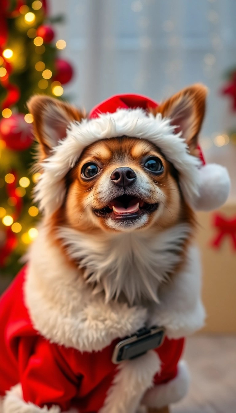 12 Charming Christmas Photo Ideas with Pets That Will Melt Your Heart! - 5. Santa Paws Portrait