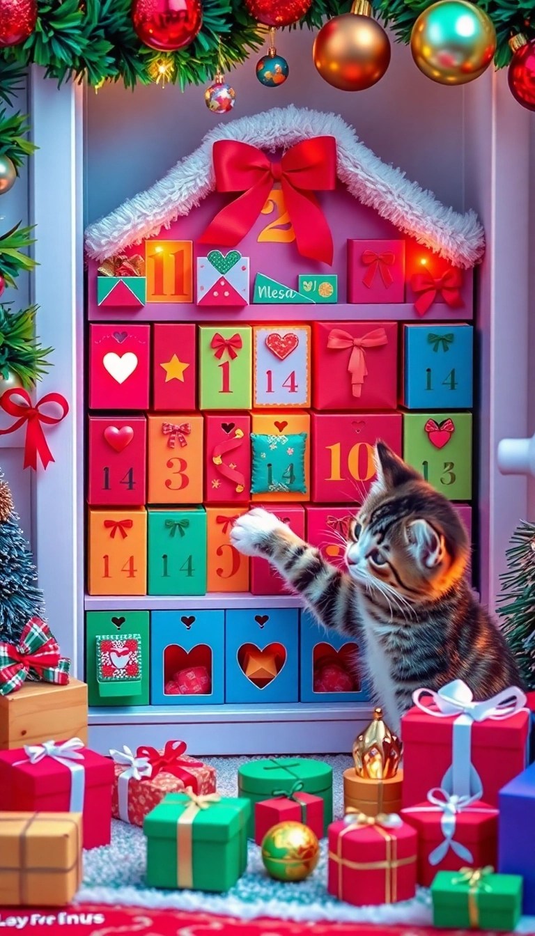12 Charming Christmas Photo Ideas with Pets That Will Melt Your Heart! - 8. Advent Calendar Adventures