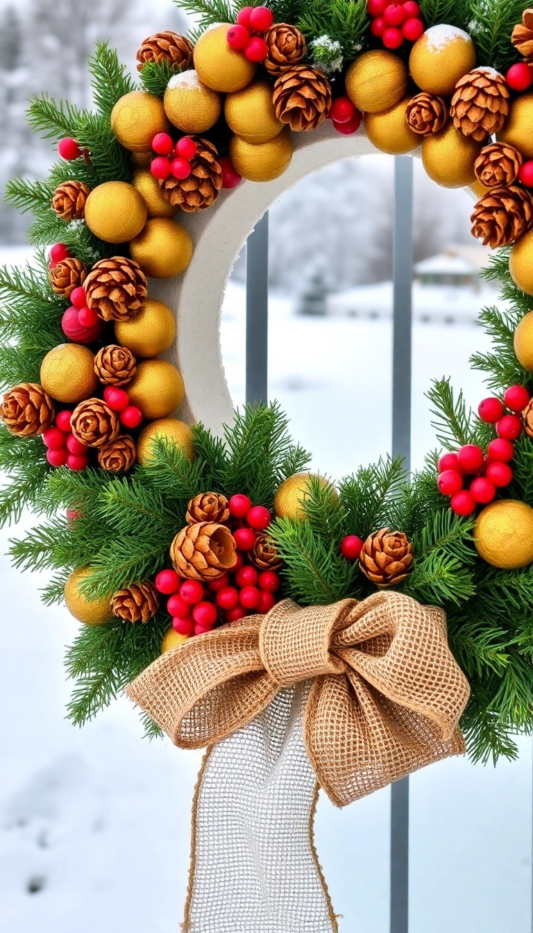 12 DIY Christmas Wreaths That Will Make Your Front Door Shine (You Won't Believe How Easy They Are!) - 1. Classic Pine Cone Delight