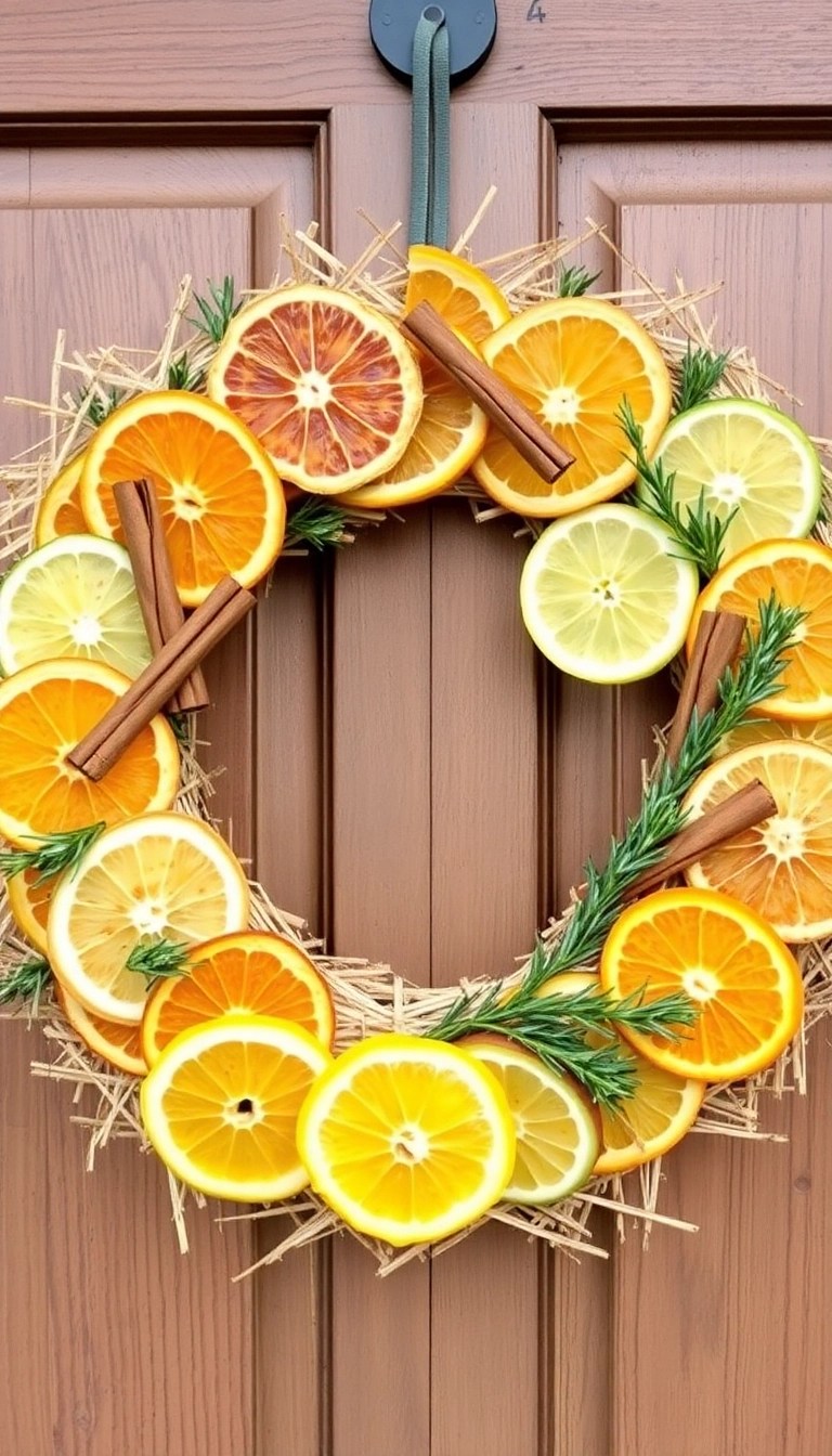 12 DIY Christmas Wreaths That Will Make Your Front Door Shine (You Won't Believe How Easy They Are!) - 6. Natural Dried Citrus Wreath