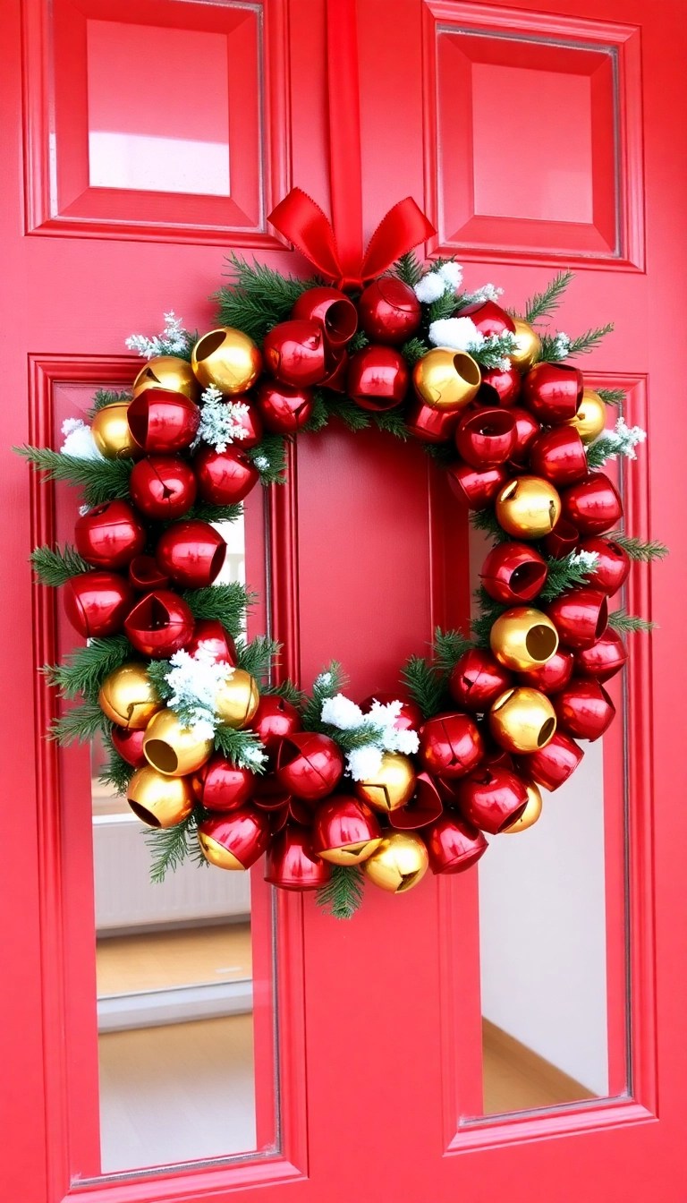 12 DIY Christmas Wreaths That Will Make Your Front Door Shine (You Won't Believe How Easy They Are!) - 7. Joyful Jingle Bell Wreath