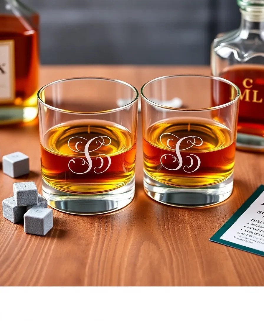 12 Personalized Drinkware Ideas for Mixologists That Will Make Their Night! - 1. Engraved Whiskey Tumblers