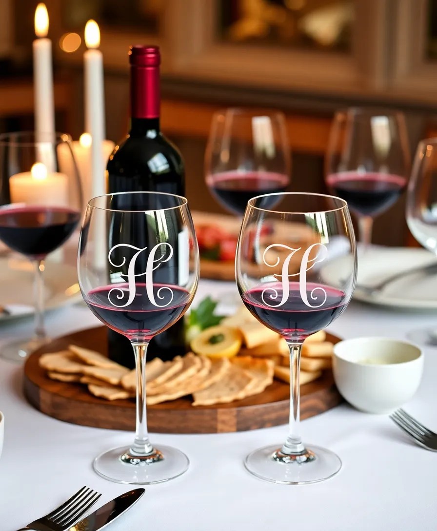 12 Personalized Drinkware Ideas for Mixologists That Will Make Their Night! - 3. Monogrammed Wine Glasses