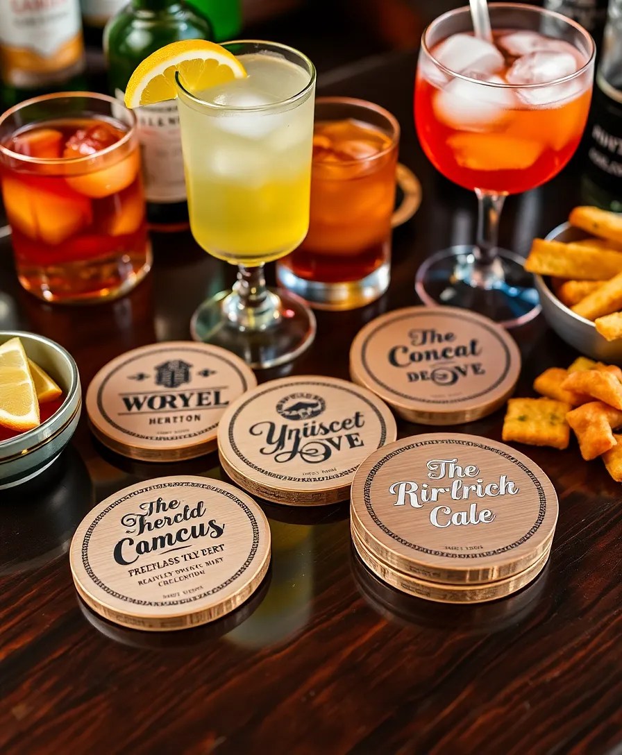 12 Personalized Drinkware Ideas for Mixologists That Will Make Their Night! - 6. Personalized Coasters