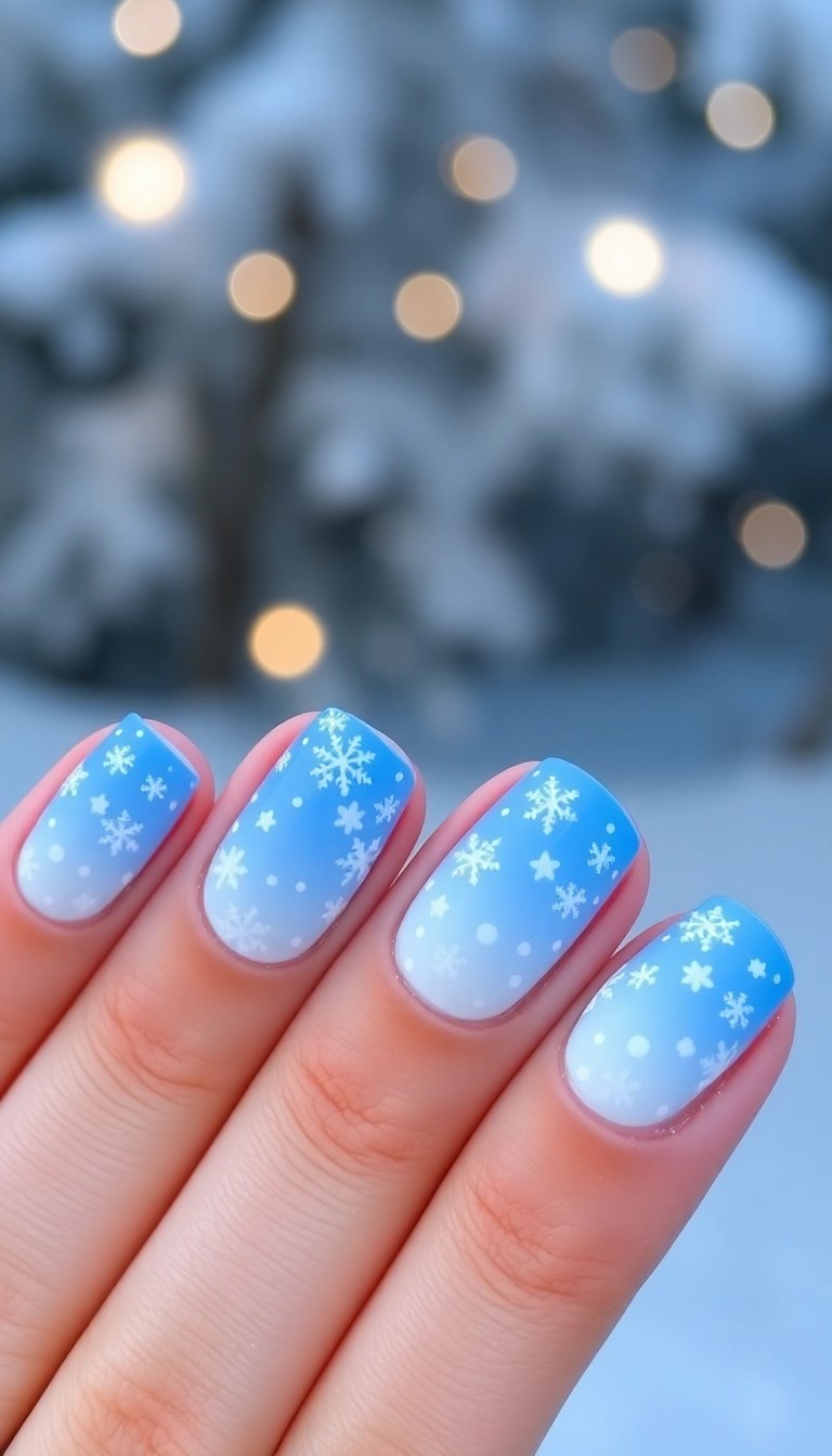 12 Quick Christmas Nail Ideas for Last-Minute Holiday Prep (You Can Do #3 in 10 Minutes!) - 10. Winter Wonderland