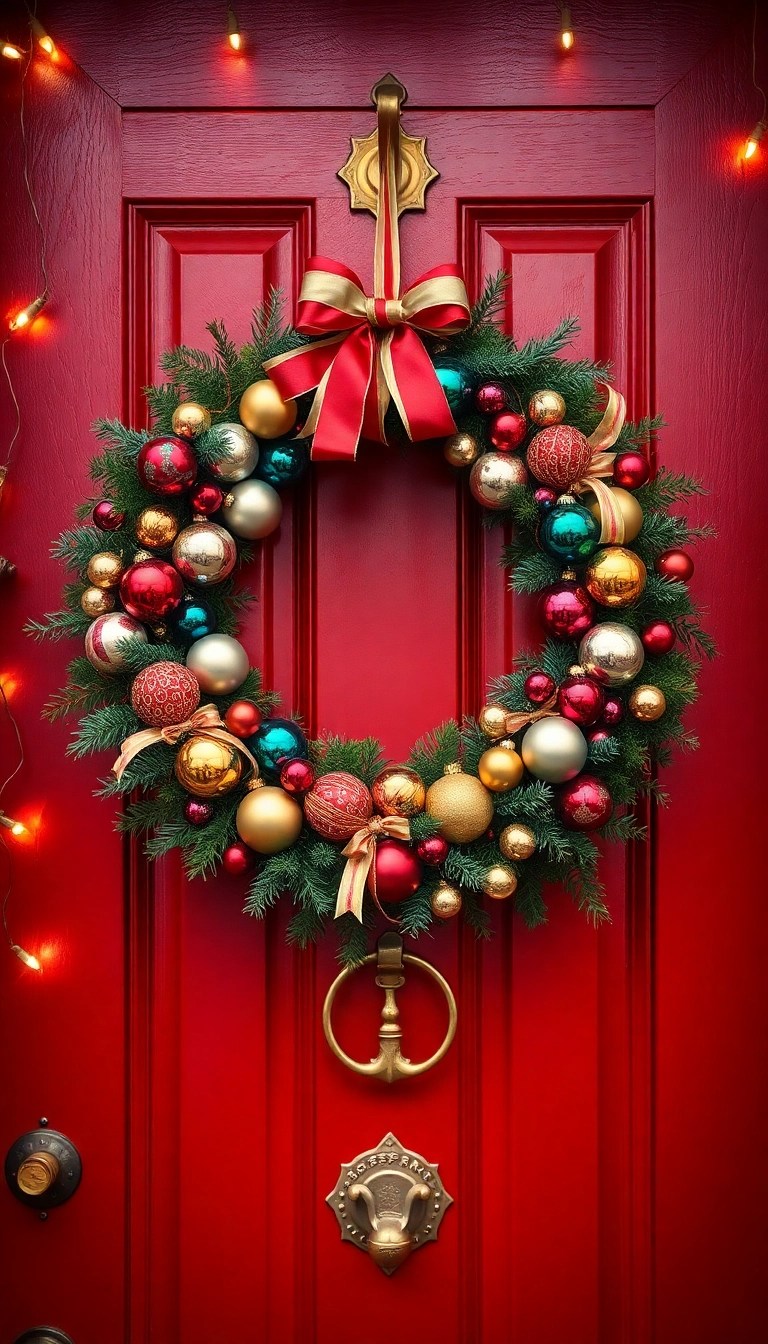 12 Stunning Christmas Wreath Ideas That'll Make Your Front Door the Talk of the Town! - 6. Vintage Ornament Wonderland