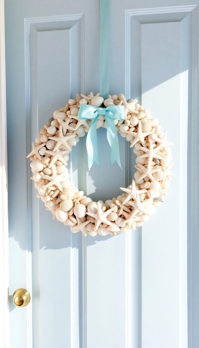 12 Stunning Christmas Wreath Ideas That'll Make Your Front Door the Talk of the Town! - 7. Coastal Christmas Vibes