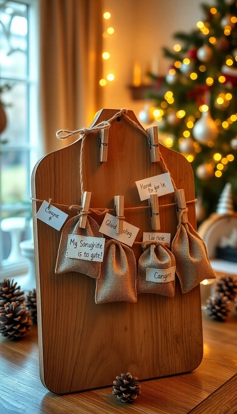 14 Creative DIY Advent Calendar Ideas That’ll Make Your Countdown to Christmas Extra Special! - 1. Rustic Clothespin Calendar