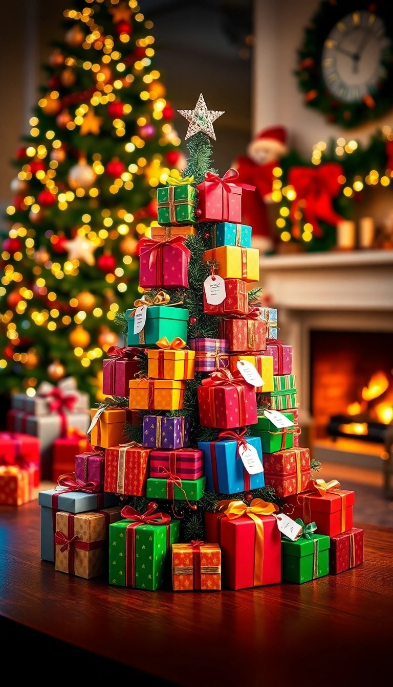 14 Creative DIY Advent Calendar Ideas That’ll Make Your Countdown to Christmas Extra Special! - 2. Mini Gift Boxes Tree
