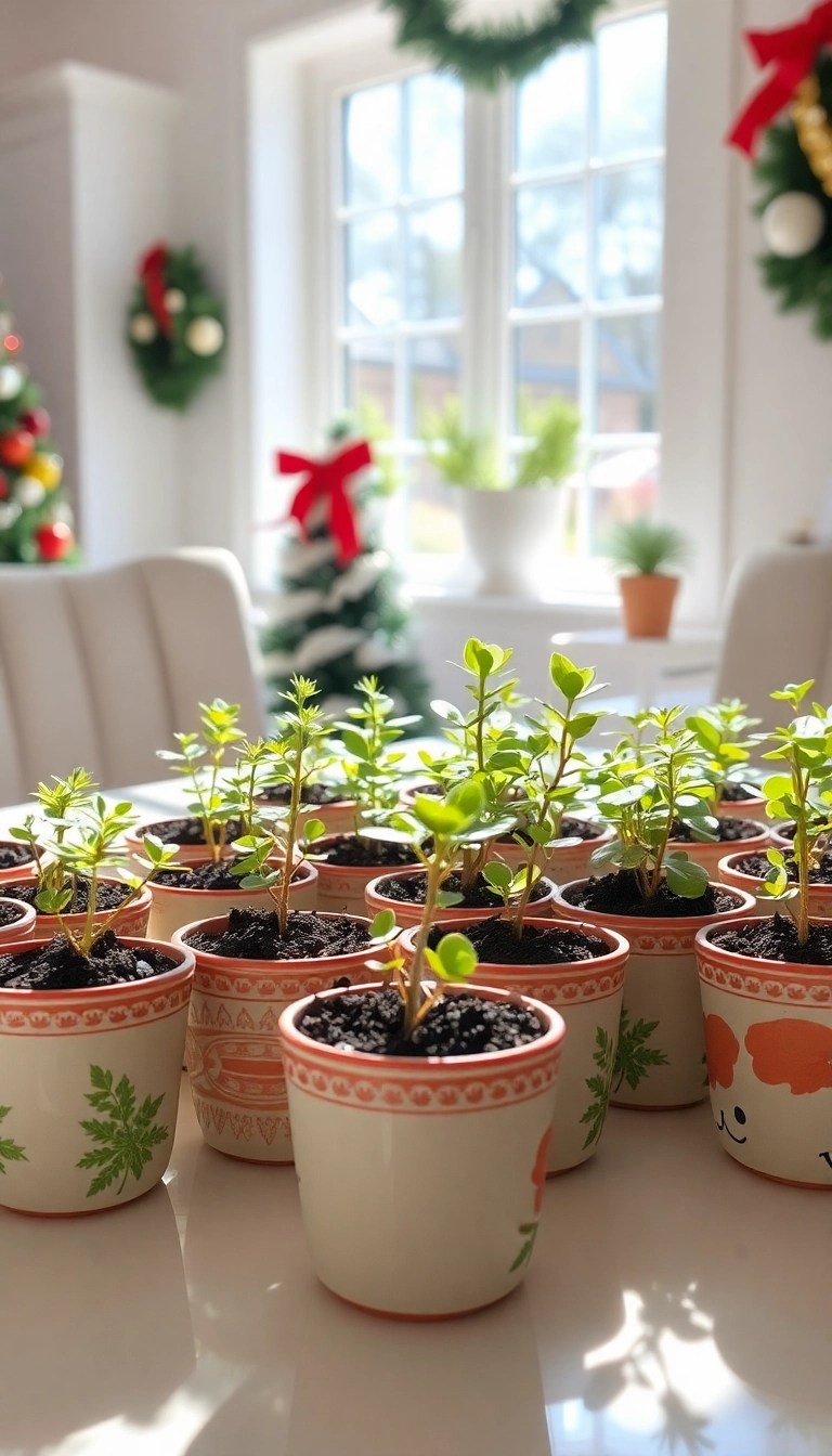 14 Creative DIY Advent Calendar Ideas That’ll Make Your Countdown to Christmas Extra Special! - 8. Potted Plant Countdown