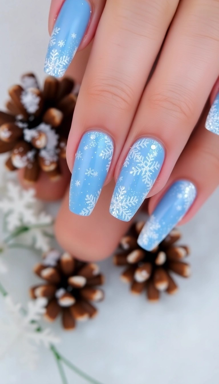 14 Easy Christmas Nail Art Tutorials to Get You in the Holiday Spirit! (Tutorial #3 Will Wow You!) - 2. Snowy Winter Wonderland