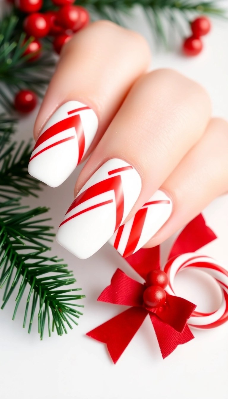 14 Easy Christmas Nail Art Tutorials to Get You in the Holiday Spirit! (Tutorial #3 Will Wow You!) - 3. Candy Cane Delight