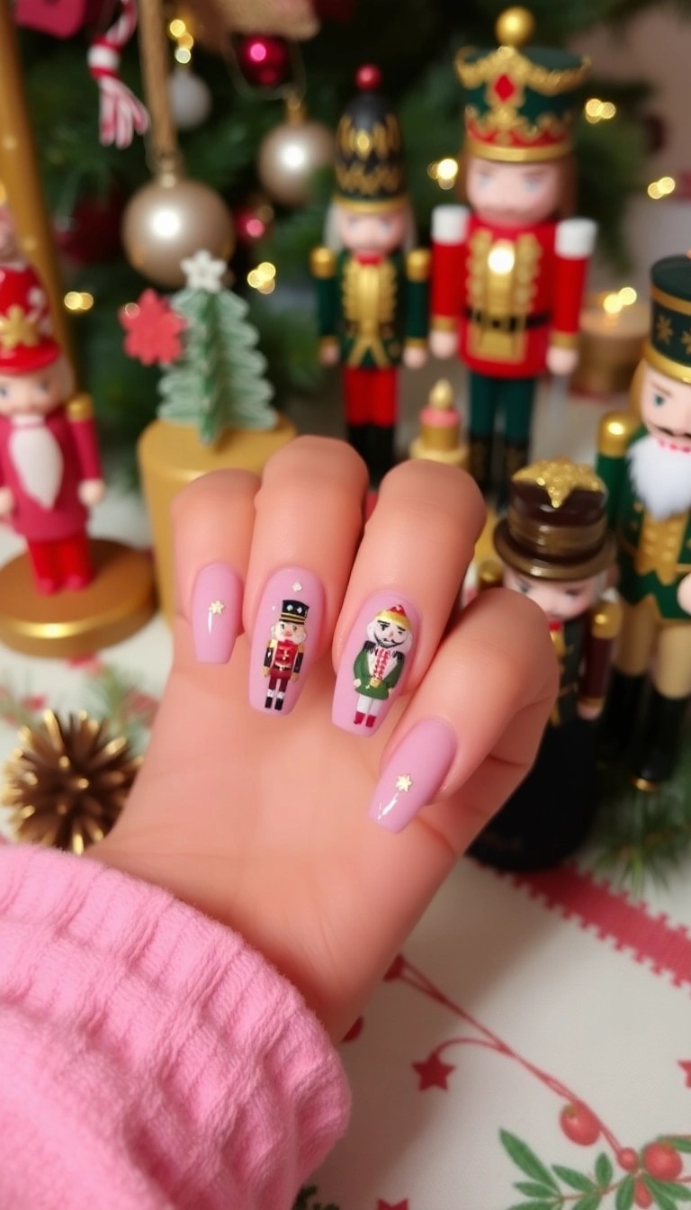 14 Easy Christmas Nail Art Tutorials to Get You in the Holiday Spirit! (Tutorial #3 Will Wow You!) - 9. Nutcracker Suite