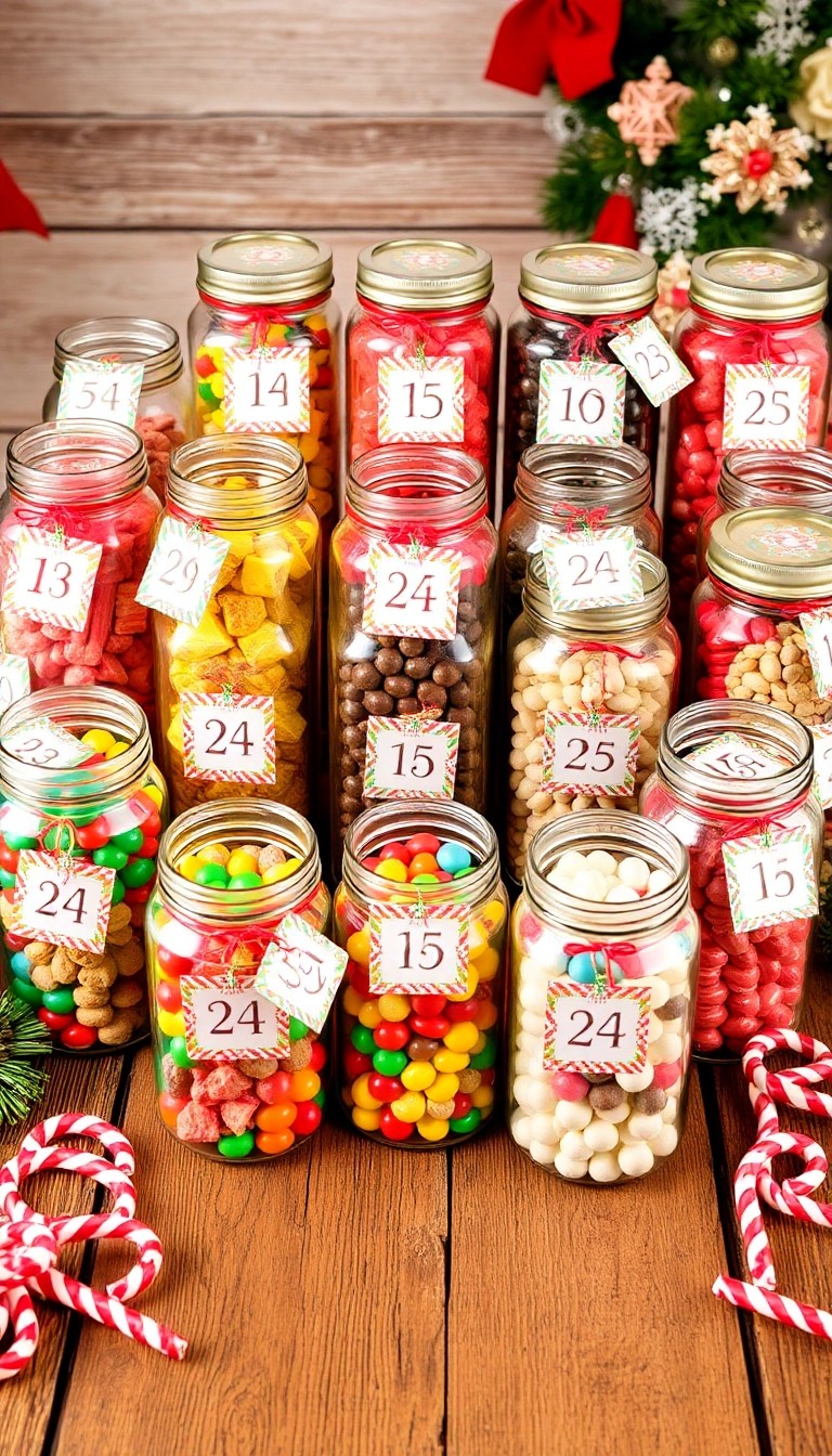 14 Fun DIY Advent Calendars That Will Make December Magical (Kids Will Love #6!) - 8. Candy Jar Countdown