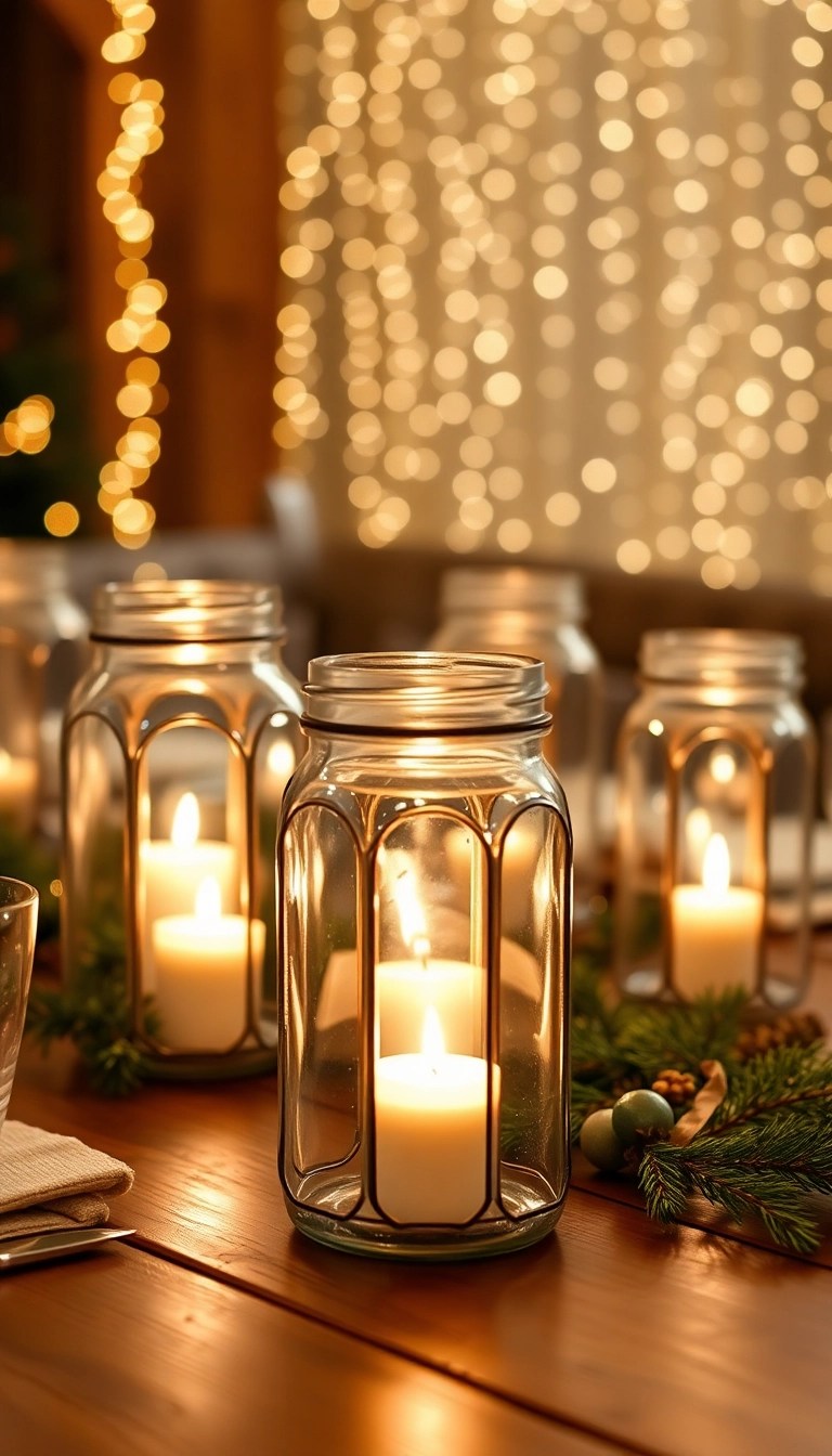 15 Cozy Rustic Christmas Decor Ideas That Will Transform Your Home! - 10. Mason Jar Lanterns