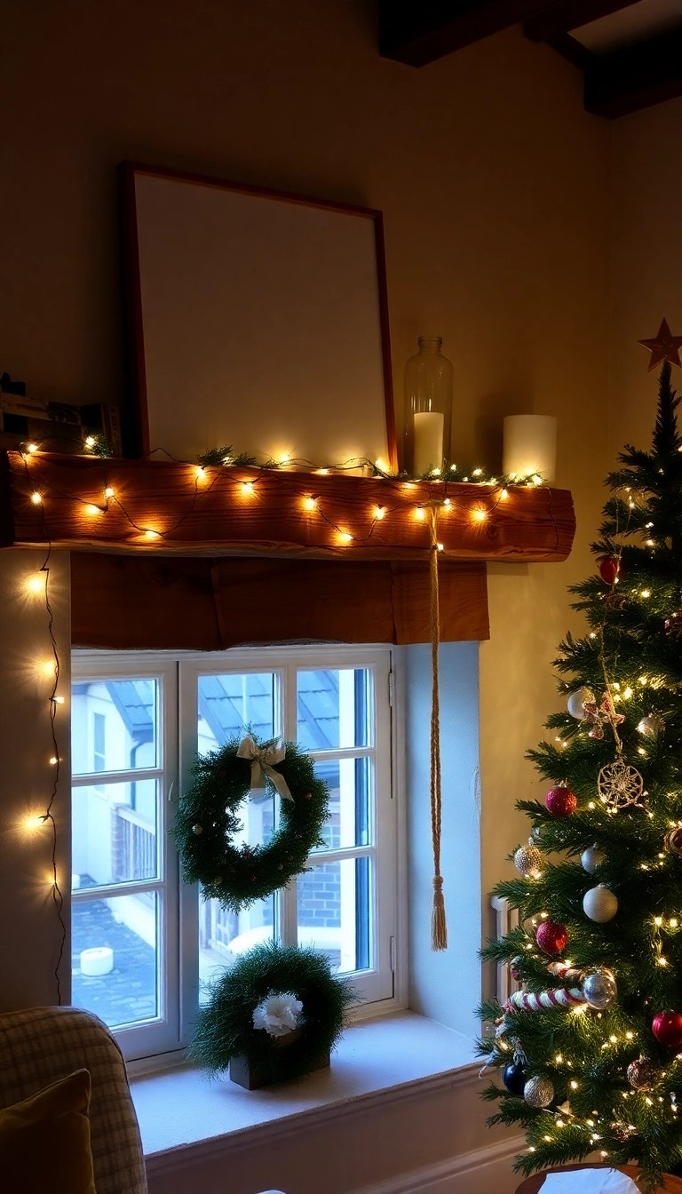 15 Cozy Rustic Christmas Decor Ideas That Will Transform Your Home! - 13. Twinkling Fairy Lights