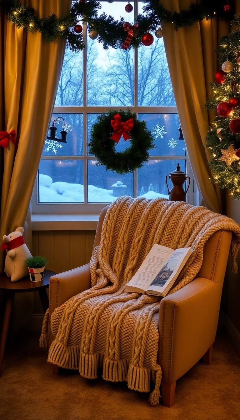 15 Cozy Rustic Christmas Decor Ideas That Will Transform Your Home! - 15. Cozy Reading Nook