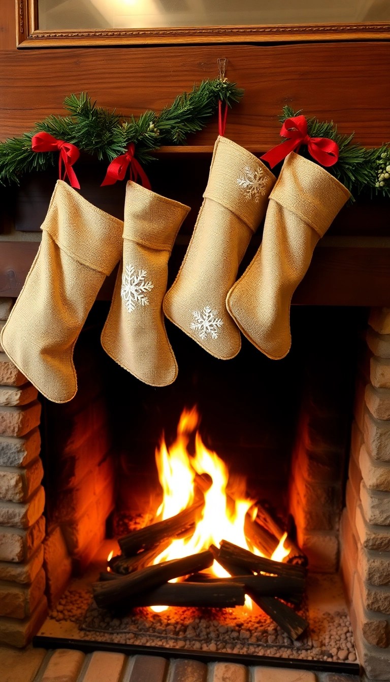 15 Cozy Rustic Christmas Decor Ideas That Will Transform Your Home! - 8. Rustic Stockings