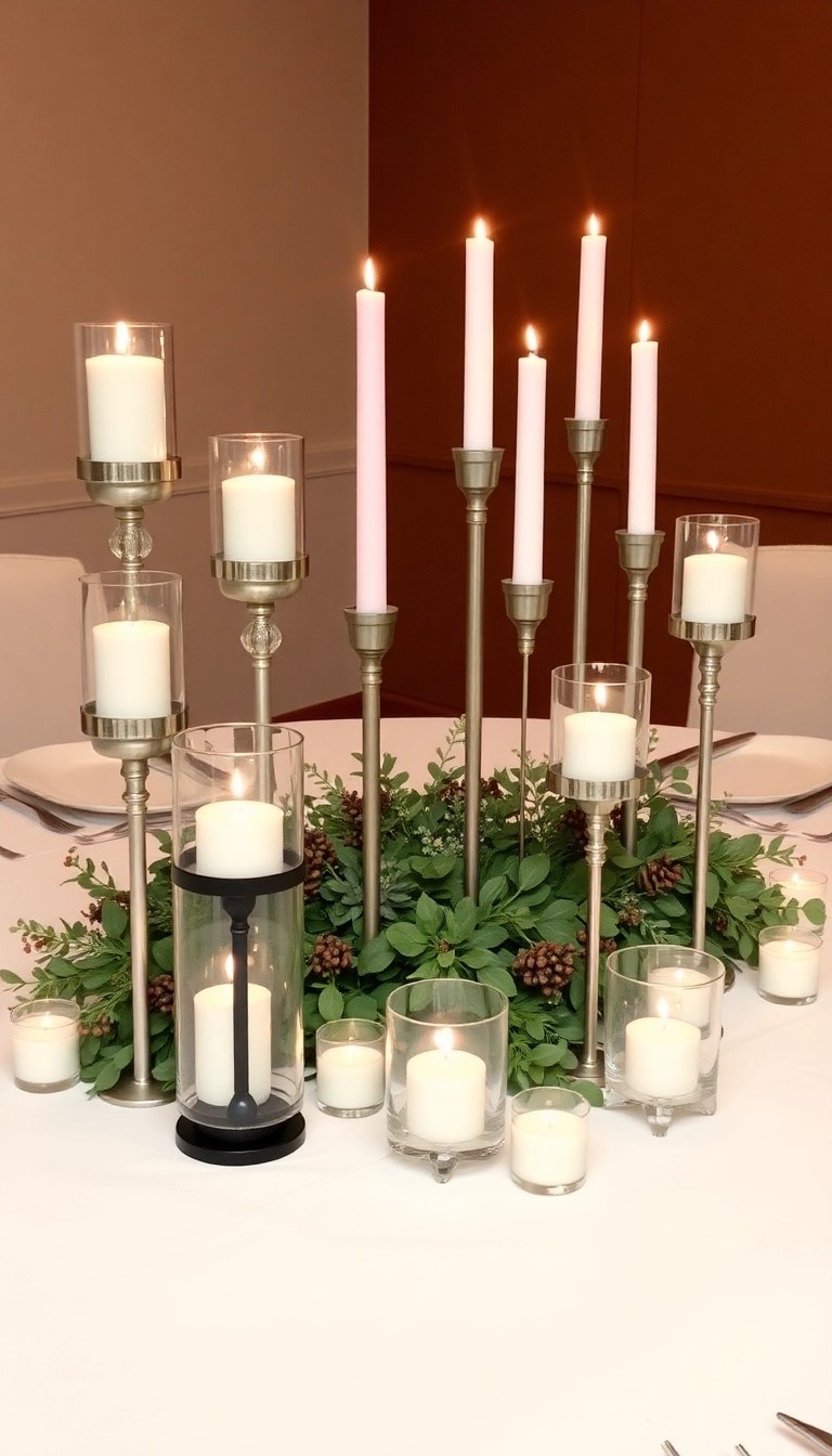16 Modern Christmas Decor Ideas for a Sleek and Stylish Holiday Season! - 14. Modern Candle Displays