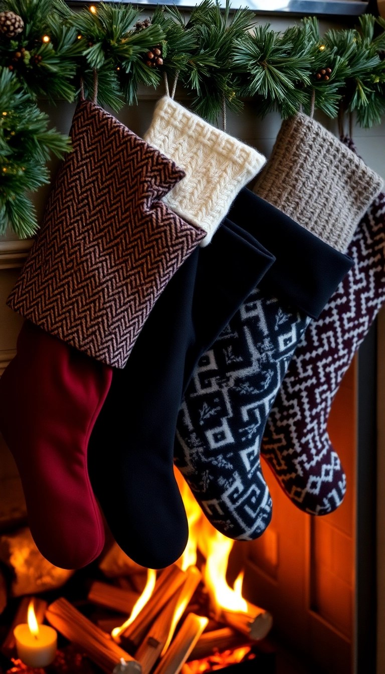 16 Modern Christmas Decor Ideas for a Sleek and Stylish Holiday Season! - 8. Unique Stockings