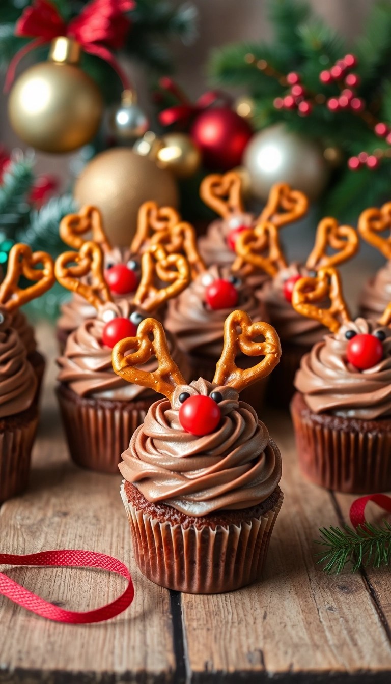 17 Creative Christmas Cupcake Designs That Will Blow Your Guests Away! - 5. Reindeer Cupcakes