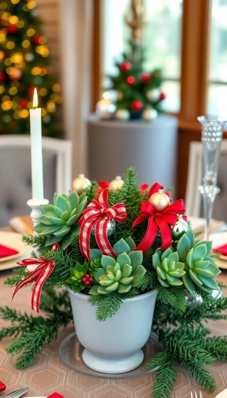 19 Eco-Friendly Christmas Decor Ideas That'll Save the Planet and Wow Your Guests! - 13. Holiday Succulent Centerpieces