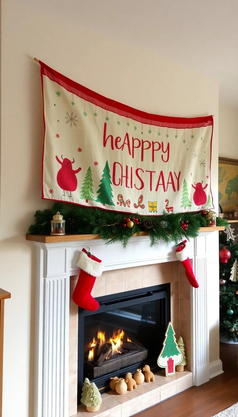 19 Eco-Friendly Christmas Decor Ideas That'll Save the Planet and Wow Your Guests! - 8. Reusable Fabric Banners