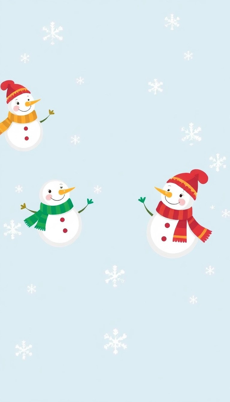 20 Easy DIY Christmas Wallpaper Ideas That'll Add a Personal Touch to Your Holidays! - 1. Festive Snowman Scene