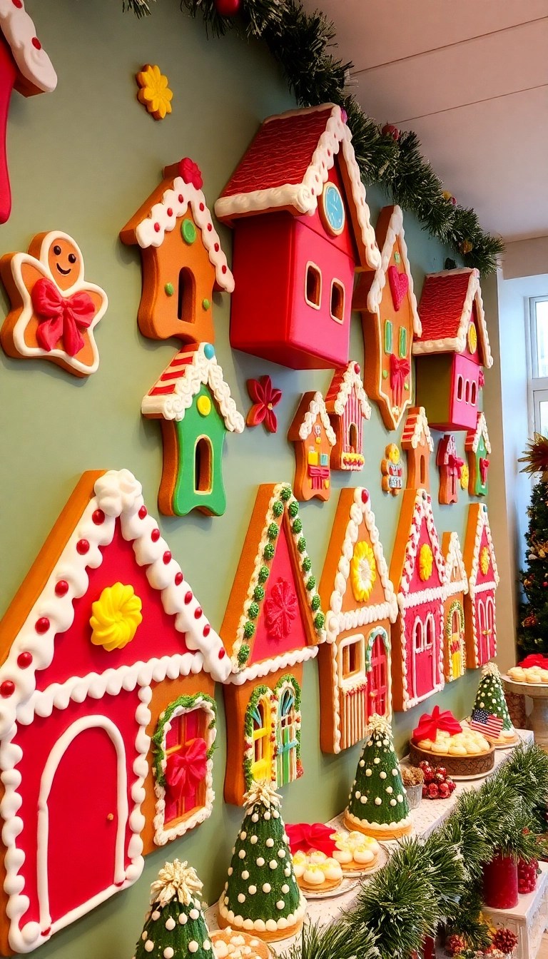 20 Easy DIY Christmas Wallpaper Ideas That'll Add a Personal Touch to Your Holidays! - 12. Gingerbread House Delight