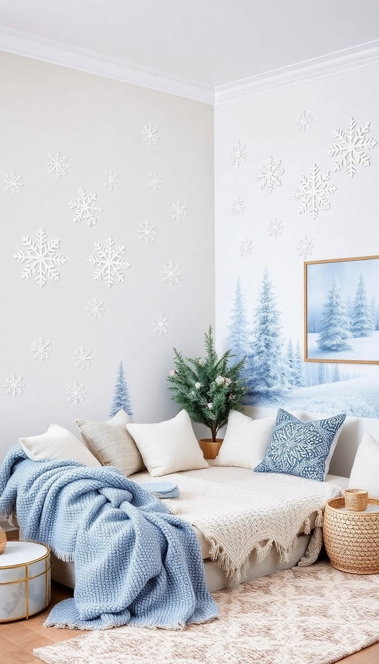 20 Easy DIY Christmas Wallpaper Ideas That'll Add a Personal Touch to Your Holidays! - 7. Whimsical Winter Wonderland