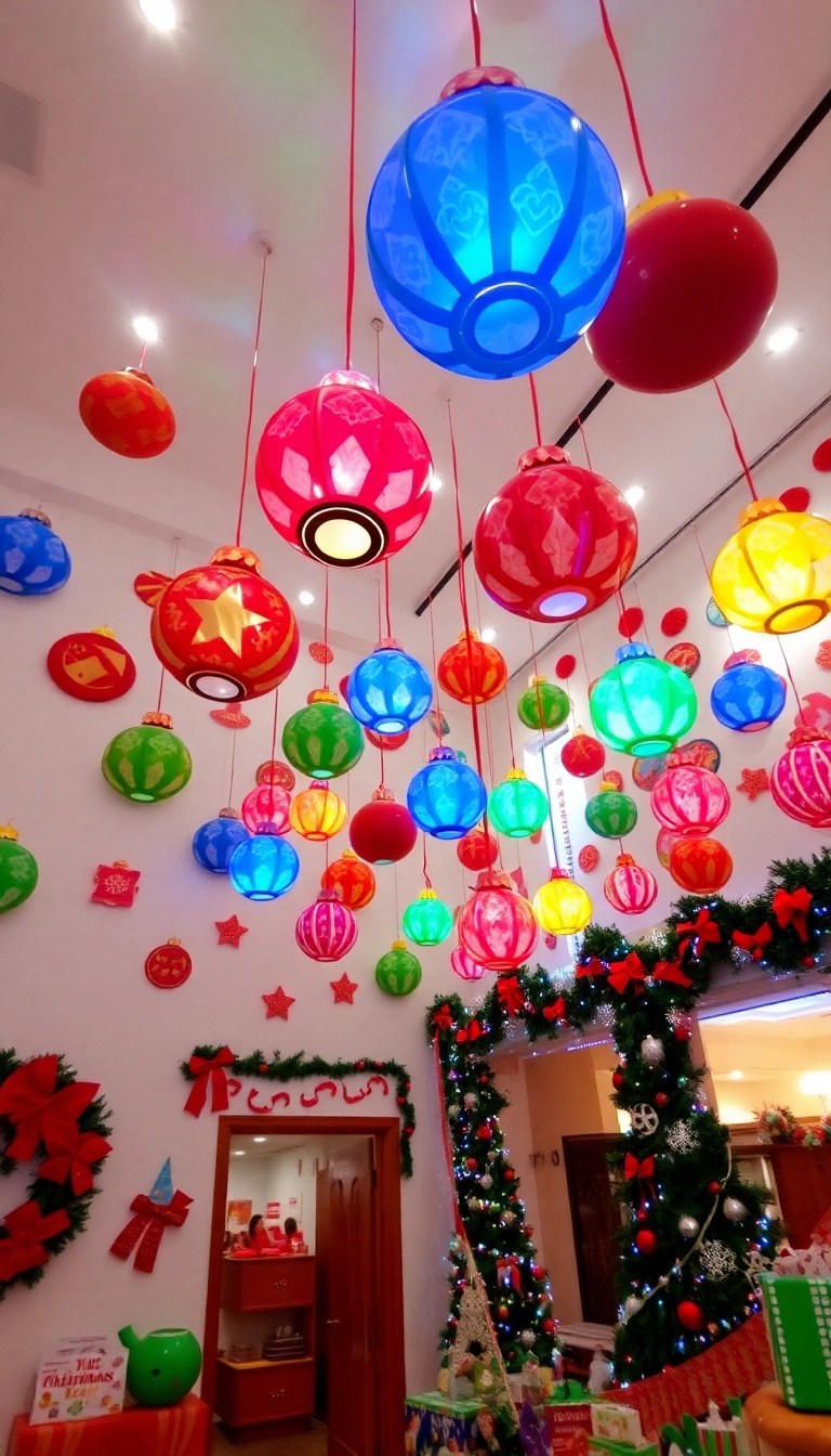 20 Easy DIY Christmas Wallpaper Ideas That'll Add a Personal Touch to Your Holidays! - 8. Bold Christmas Ornaments