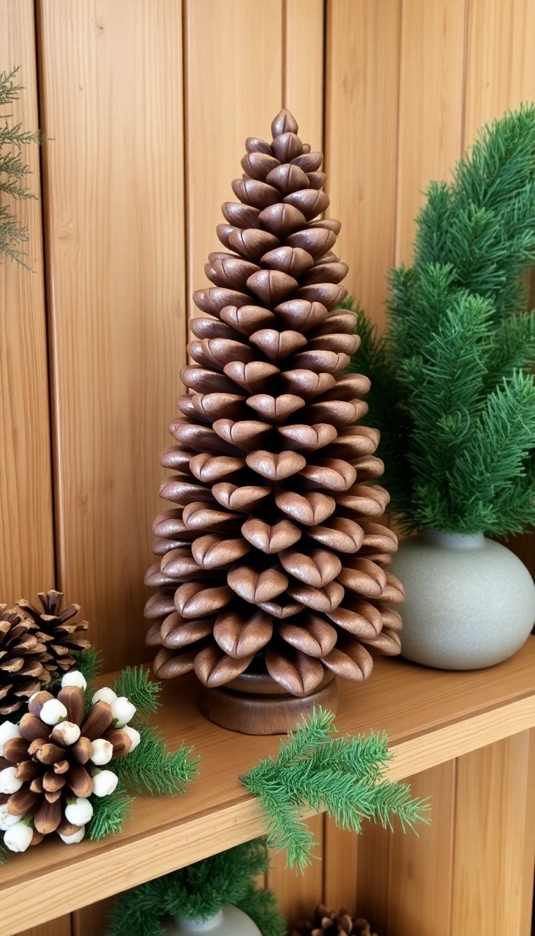 20 Stunning DIY Christmas Tree Ideas You Can Make for Under $50 - 16. Pinecone Tree