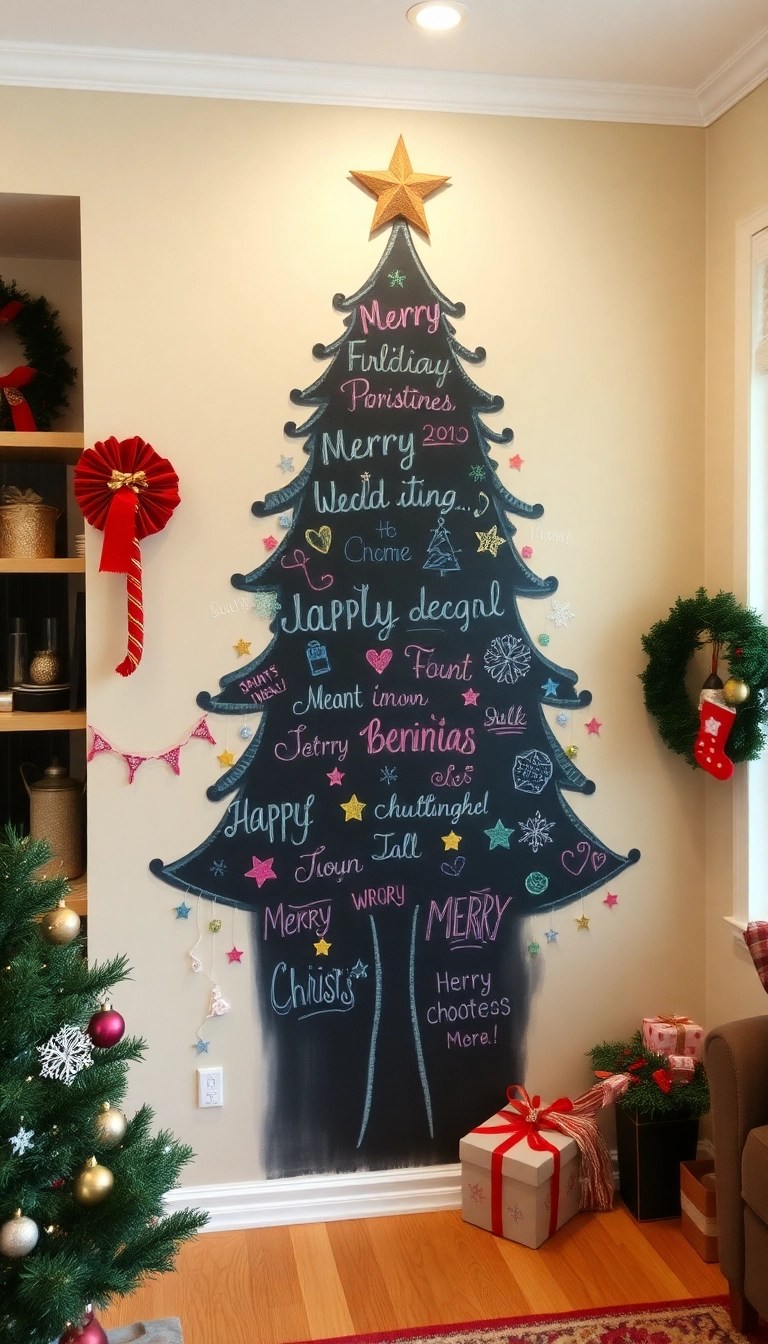 20 Stunning DIY Christmas Tree Ideas You Can Make for Under $50 - 18. Chalkboard Tree