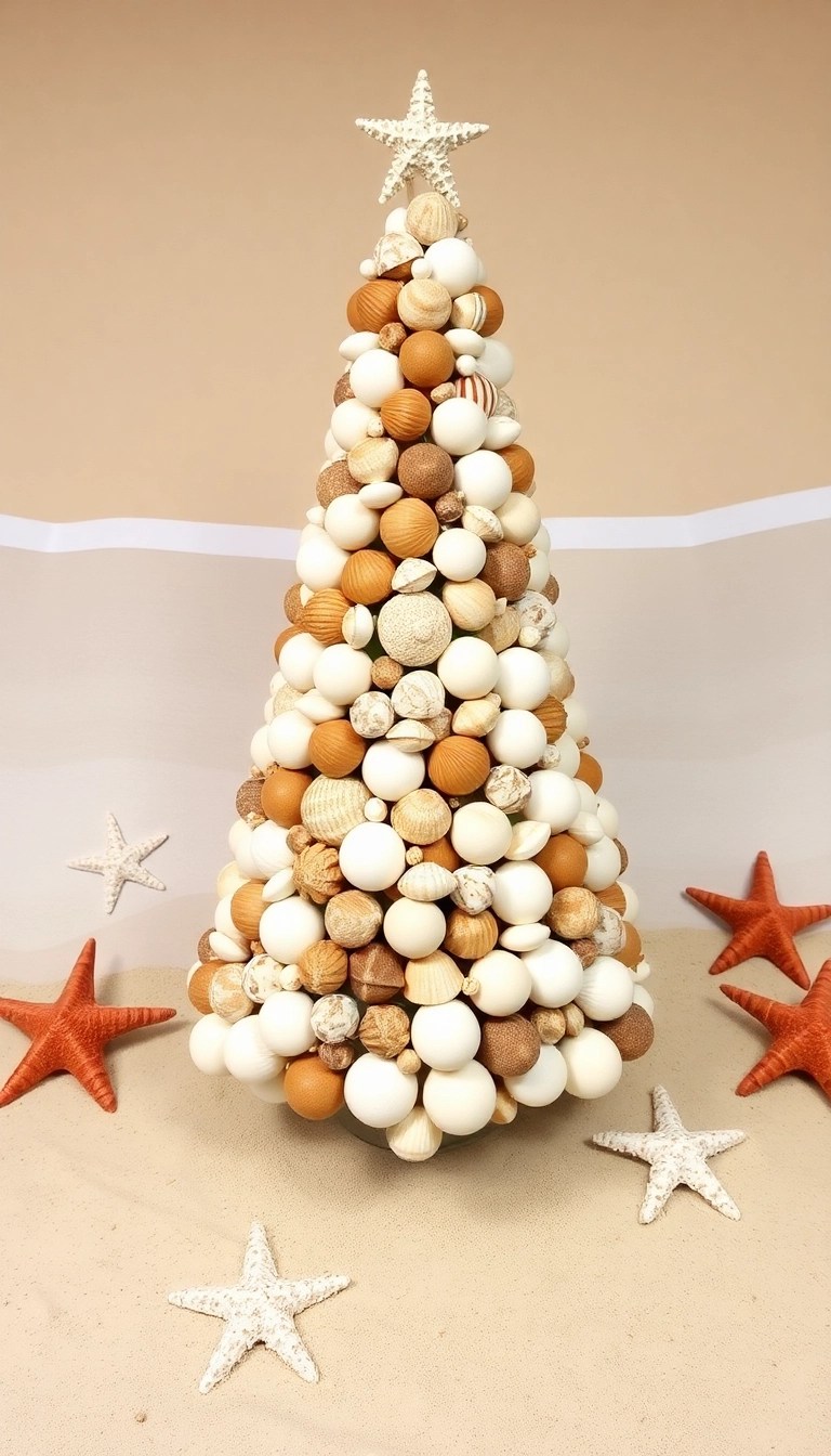 20 Stunning DIY Christmas Tree Ideas You Can Make for Under $50 - 19. Seashell Tree