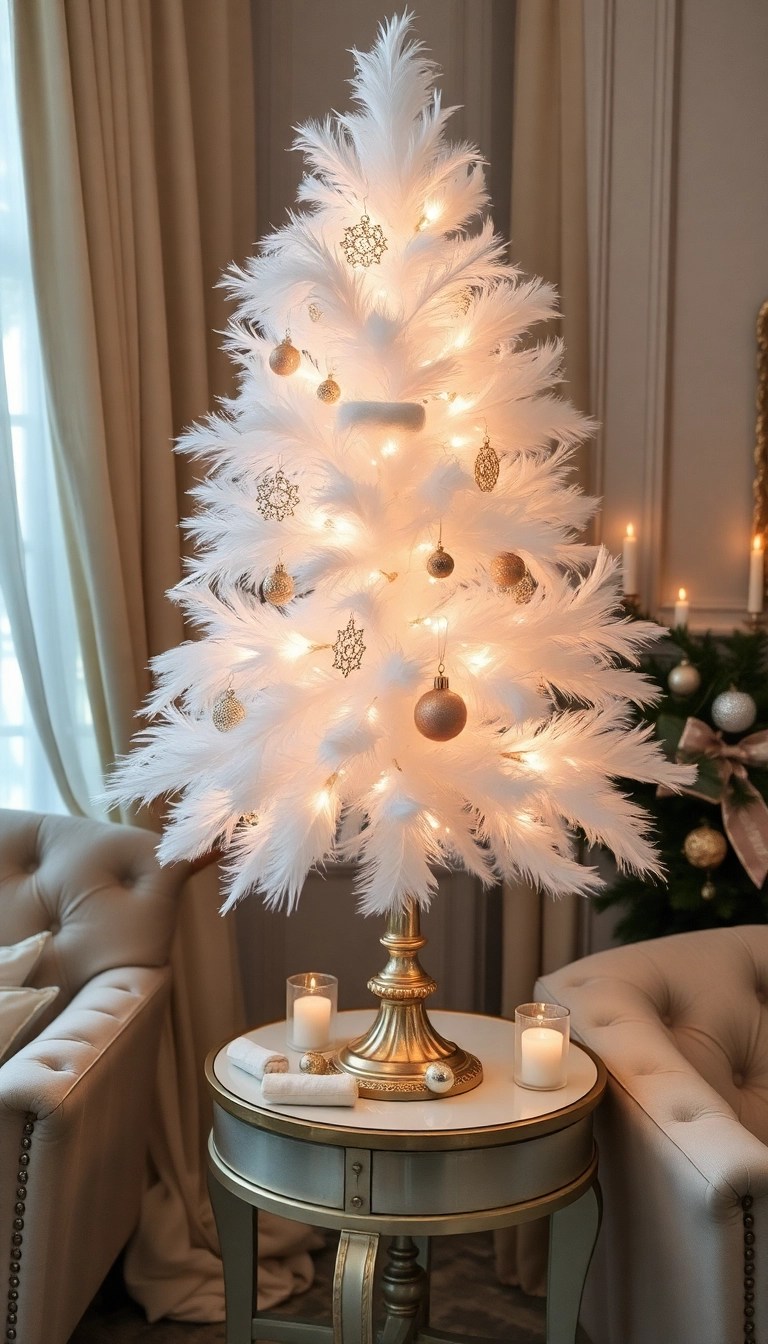 20 Stunning DIY Christmas Tree Ideas You Can Make for Under $50 - 7. Feathered Tree