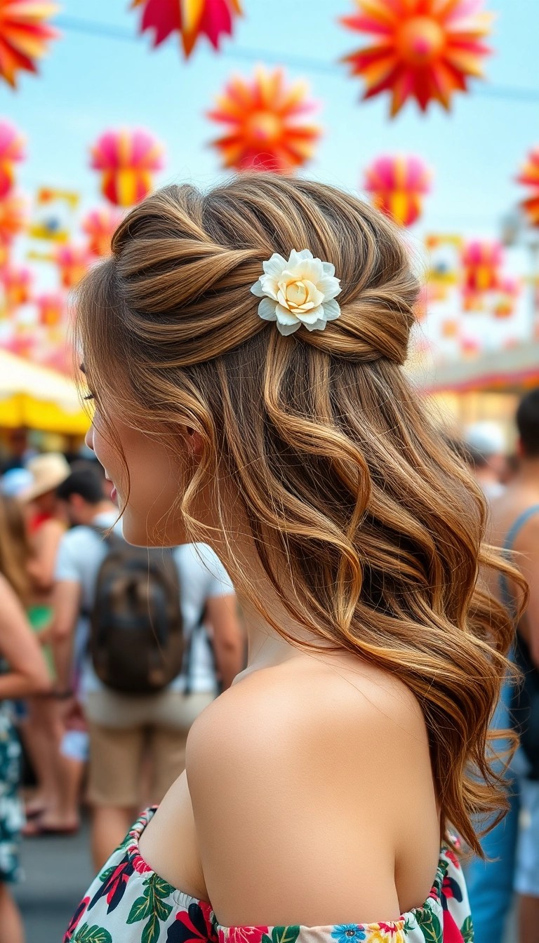 20 Stunning Summer Hair Ideas That'll Make You Look Like a Beach Goddess! - 9. Half-Up, Half-Down