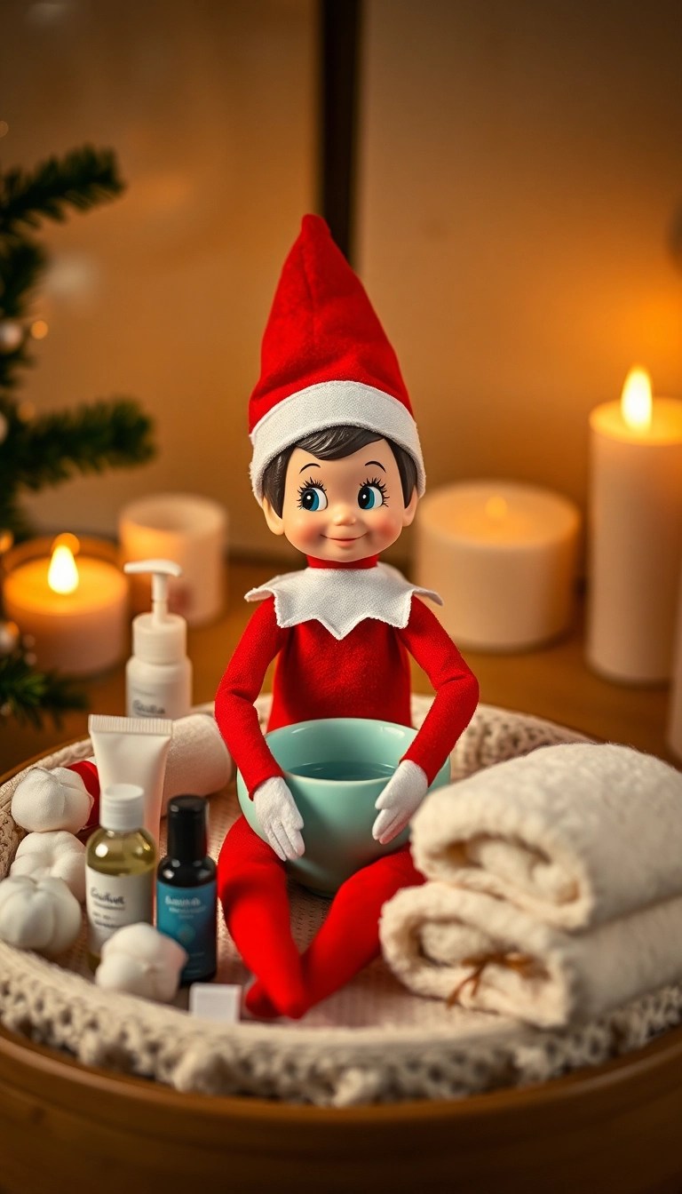 25 Hilarious Elf on the Shelf Ideas That'll Have You Laughing Out Loud! - 19. Elf's Spa Day