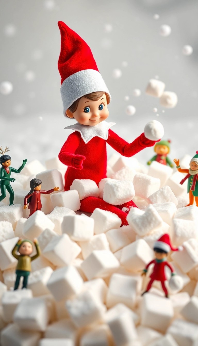 25 Hilarious Elf on the Shelf Ideas That'll Have You Laughing Out Loud! - 6. Elf's Snowball Fight