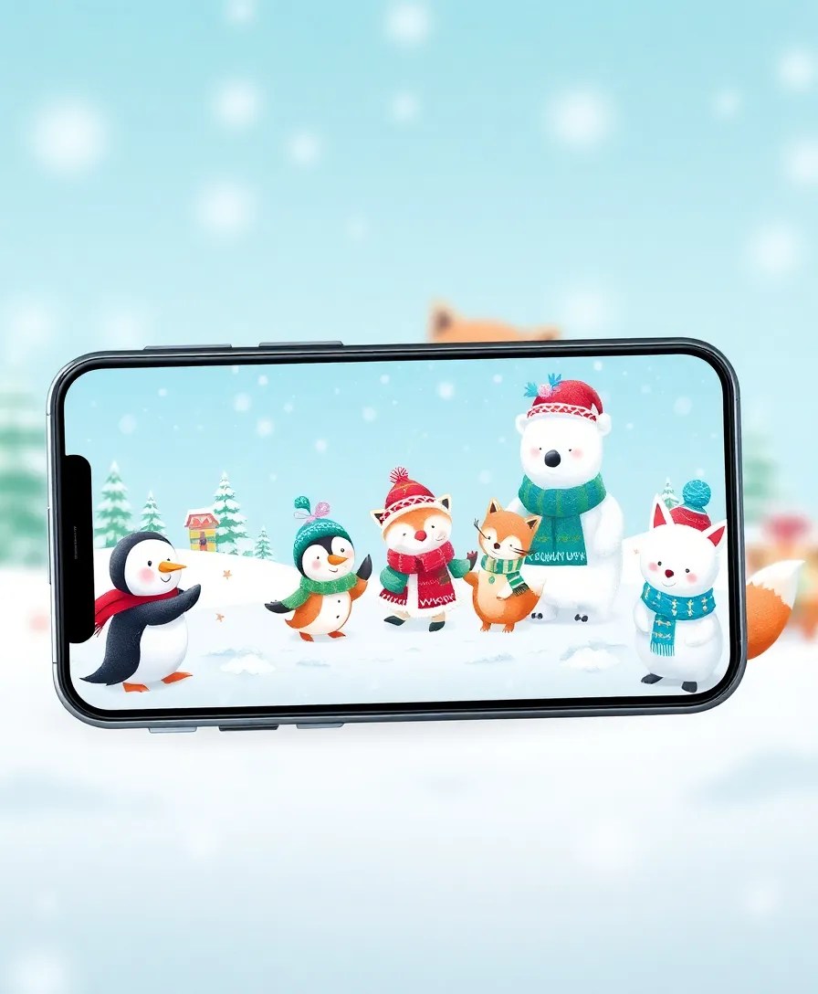 25 Stunning Christmas Phone Wallpapers That'll Bring the Holiday Spirit to Your Screen! - 10. Winter Animals
