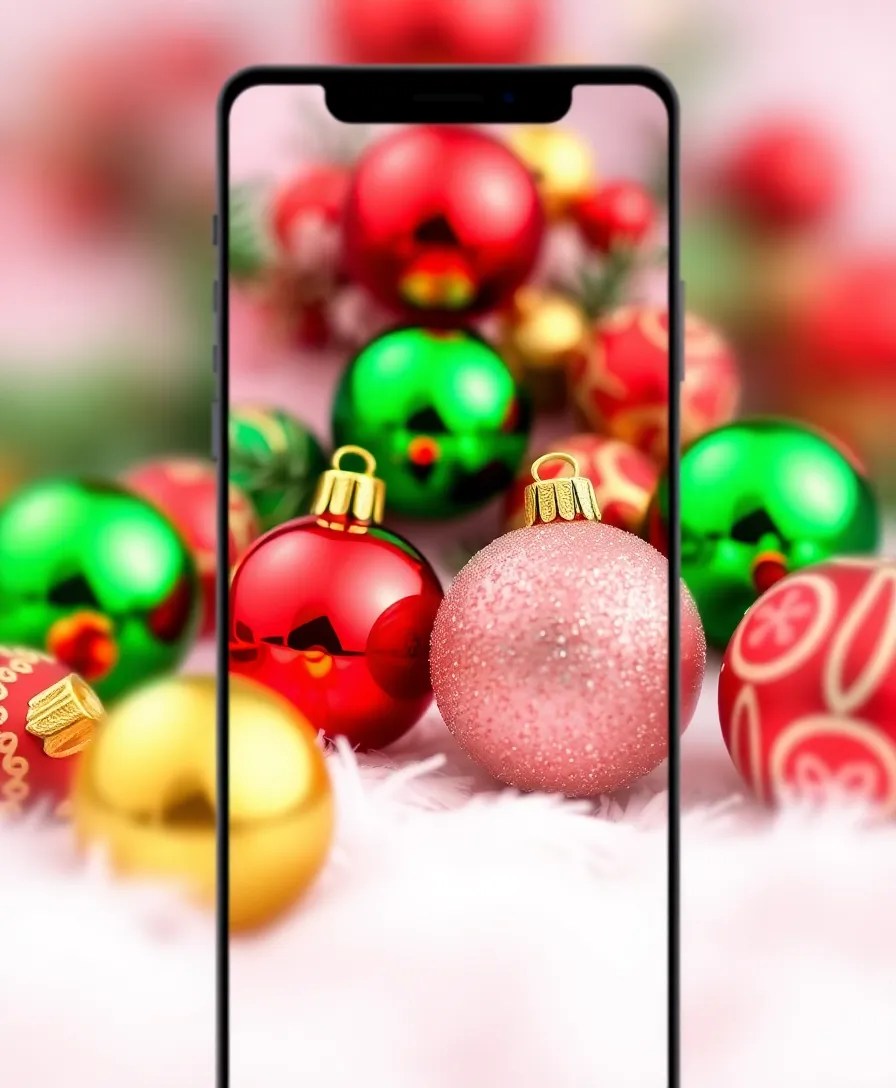 25 Stunning Christmas Phone Wallpapers That'll Bring the Holiday Spirit to Your Screen! - 2. Classic Christmas Ornaments