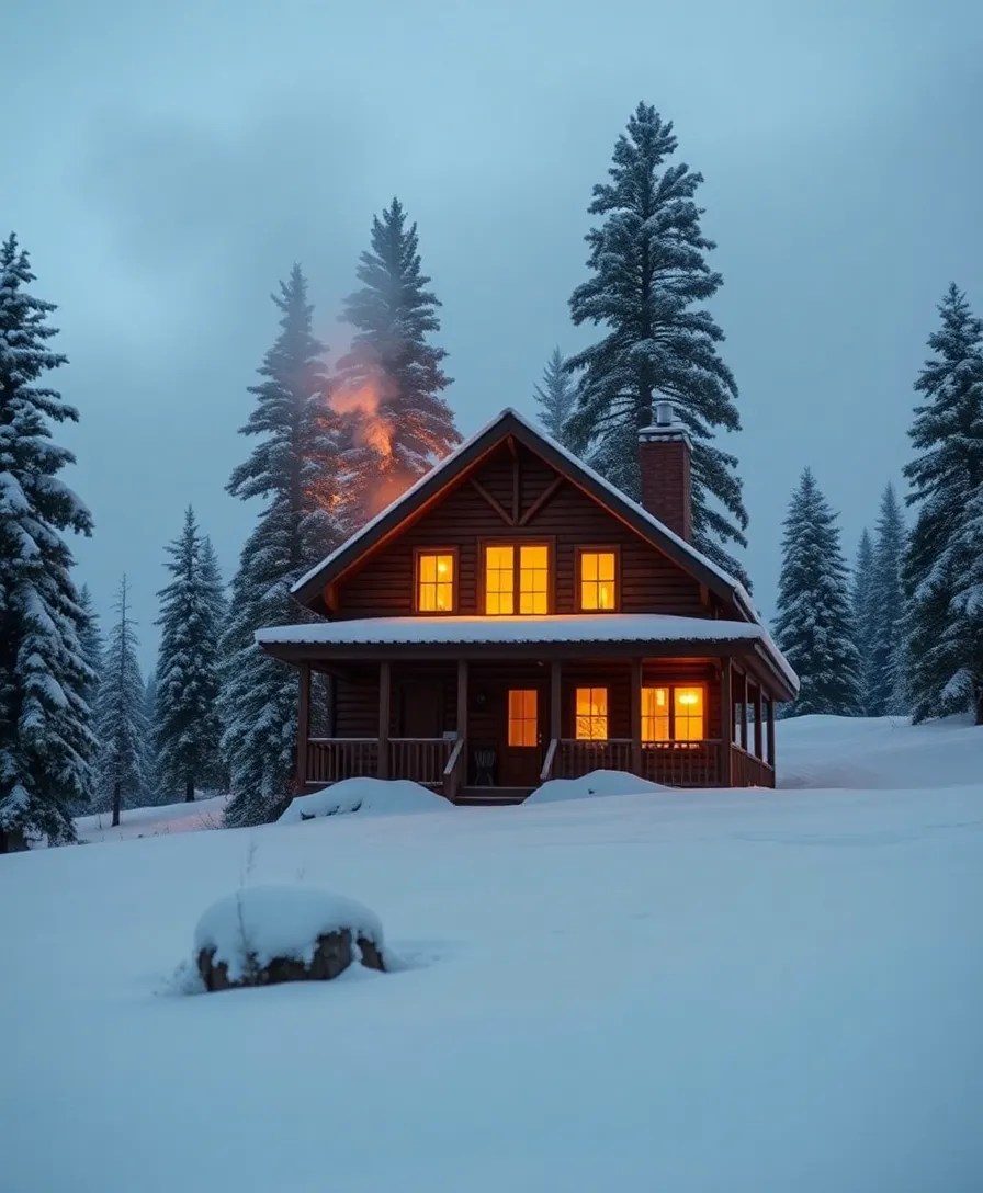 25 Stunning Christmas Phone Wallpapers That'll Bring the Holiday Spirit to Your Screen! - 3. Cozy Cabin Vibes