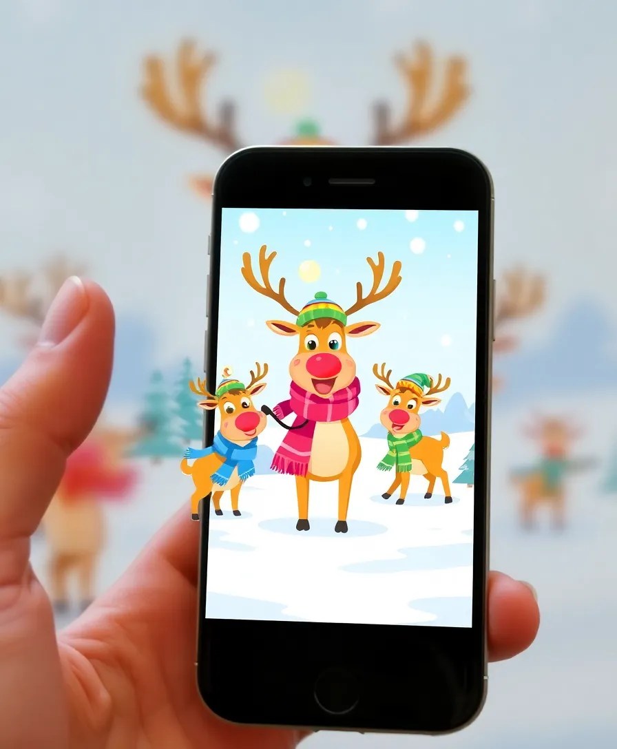 25 Stunning Christmas Phone Wallpapers That'll Bring the Holiday Spirit to Your Screen! - 8. Reindeer Games