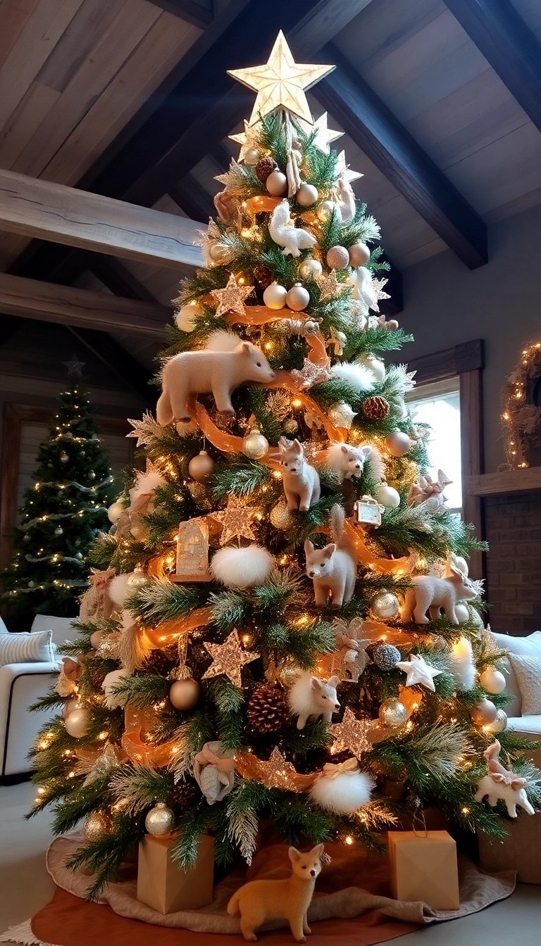 25 Stunning Christmas Tree Decorating Ideas That'll Make Your Guests Go 'WOW!' - 11. Enchanted Forest Theme