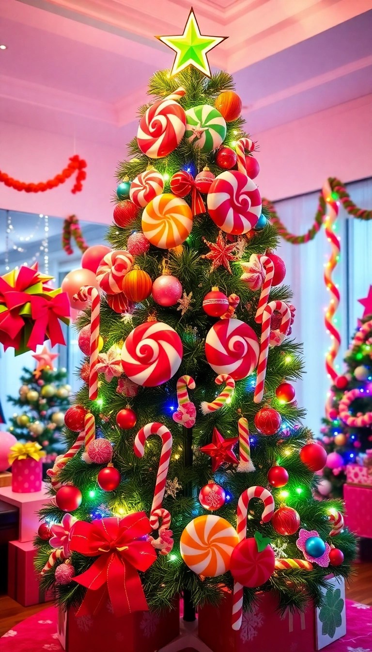 25 Stunning Christmas Tree Decorating Ideas That'll Make Your Guests Go 'WOW!' - 2. Whimsical Candyland Theme