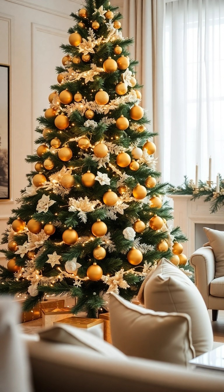 25 Stunning Christmas Tree Decorating Ideas That'll Make Your Guests Go 'WOW!' - 3. Elegant White and Gold